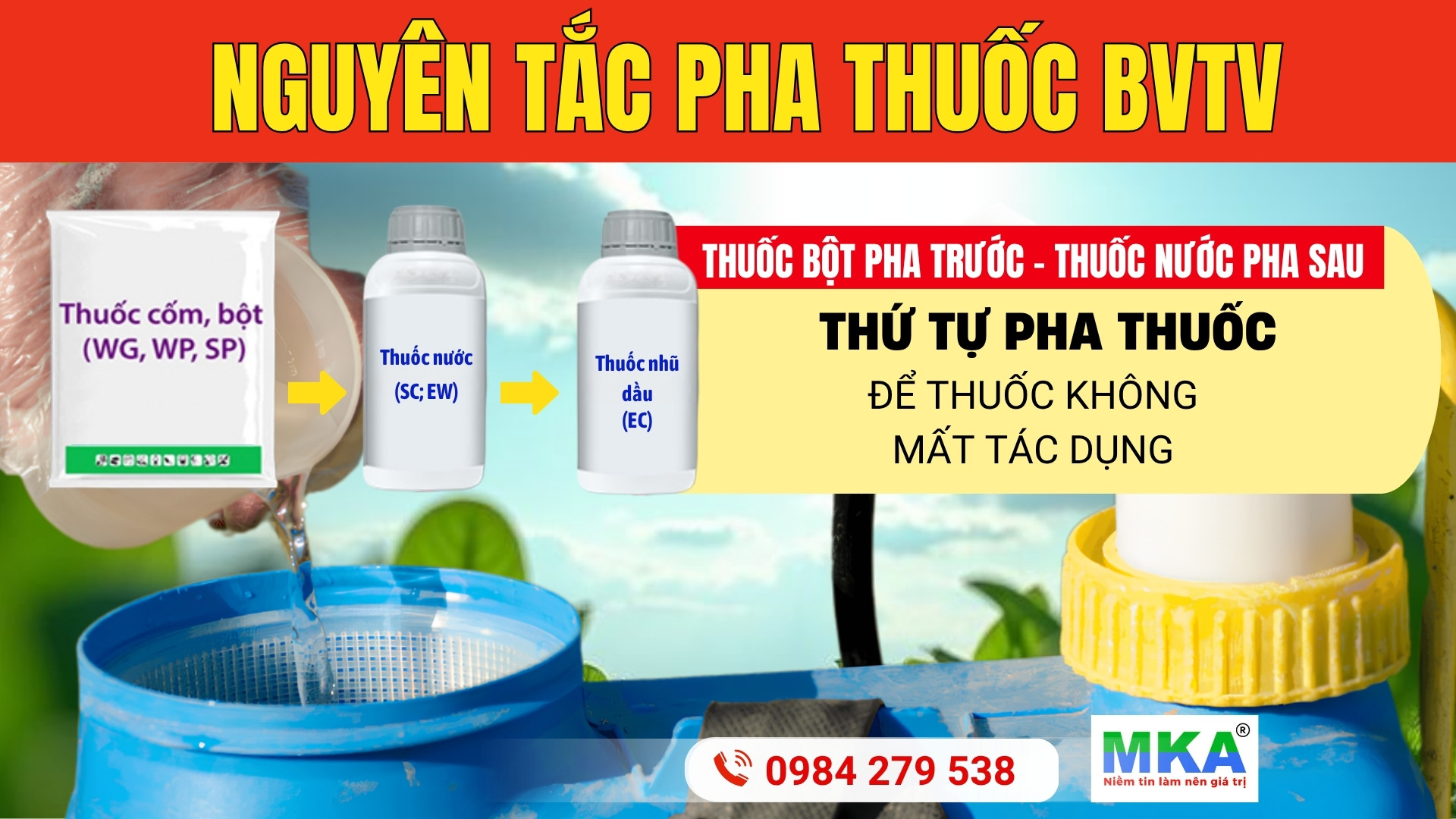 Nguyên tắc pha thuốc bảo vệ thực vật